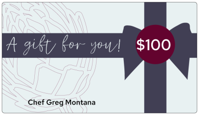 Chef Greg Montana gift card with $100 value.